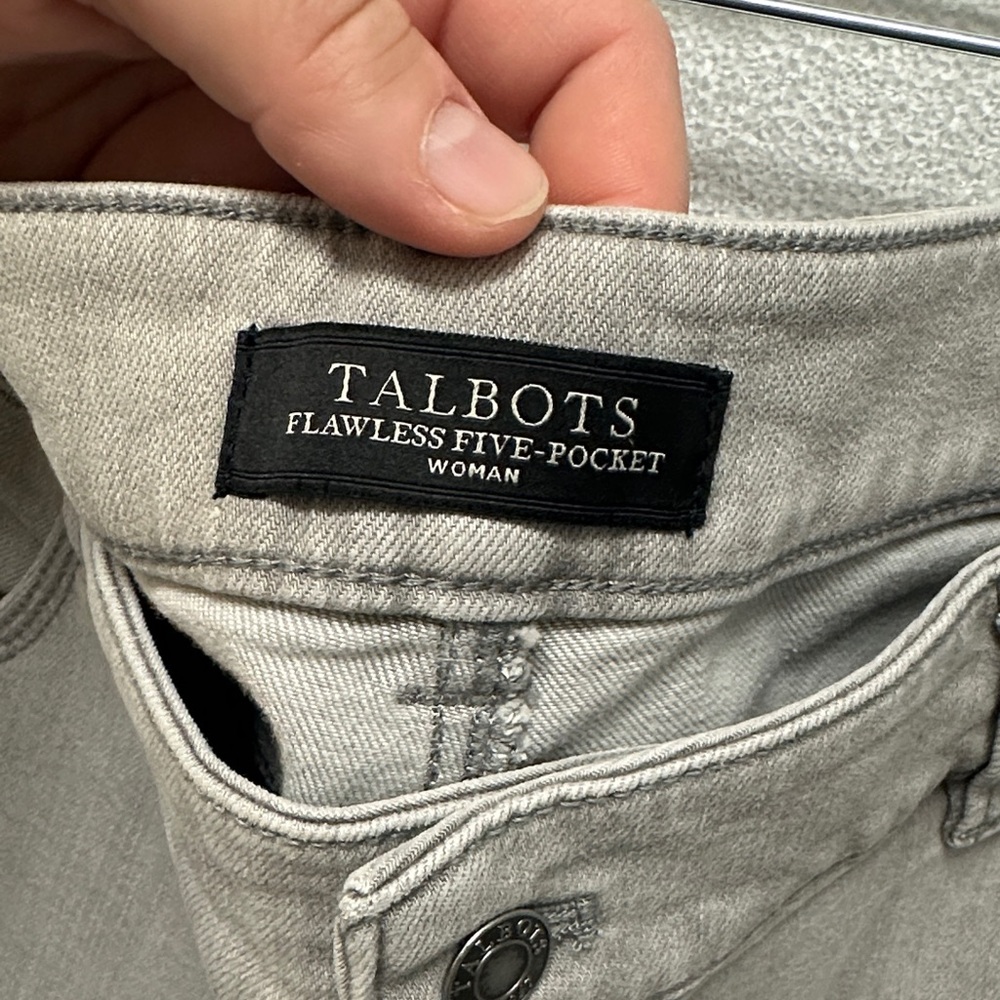 Talbots Flawless Five Pocket Womens Boyfriend Gray Wash Denim 16W Jean STRETCH - Picture 3 of 11